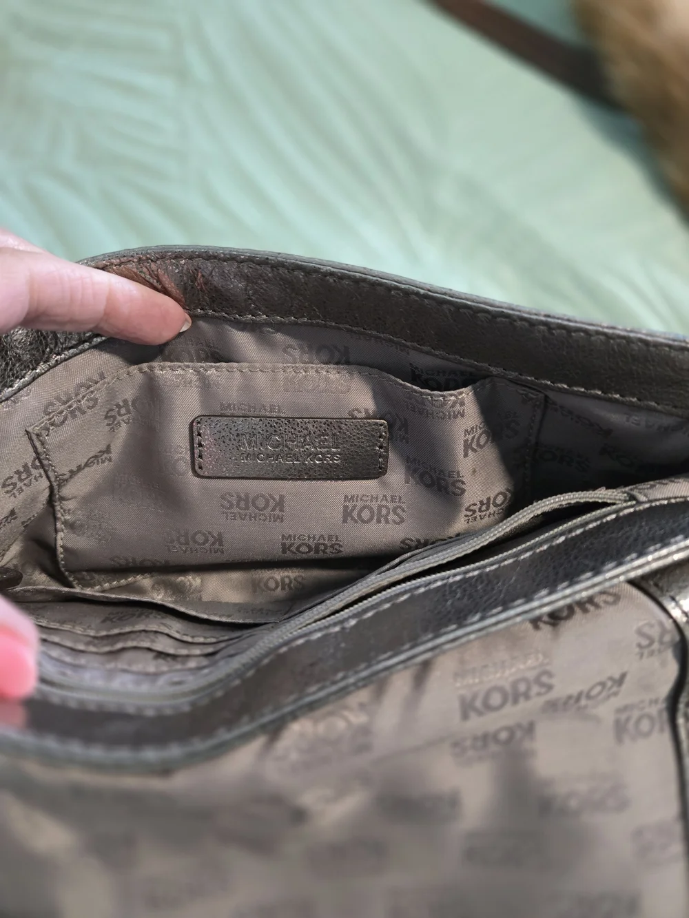 Michael Kors Silver Chain-Handle Shoulder Bag - Picture 4 of 4